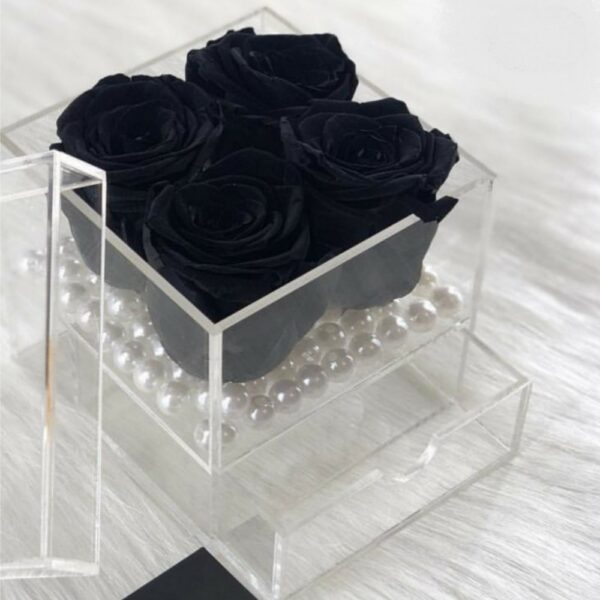 Four Forever Black Roses - Flowerwali
