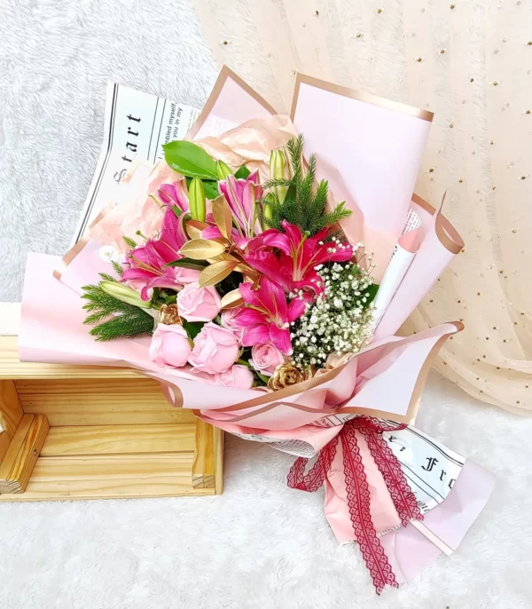 Pink Charm Roses - Flowerwali